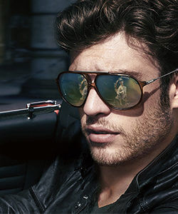 Model wearing Dragon sunglasses